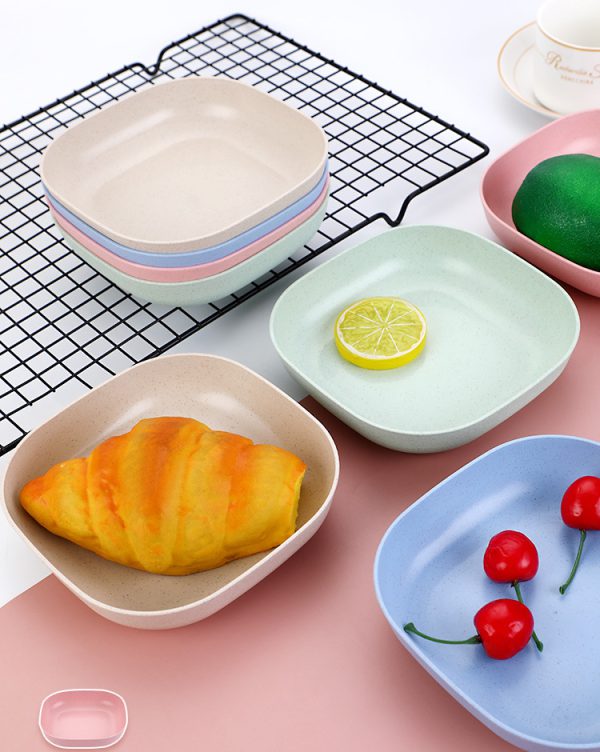 10pcs Plates Set With Holder (random Colours)