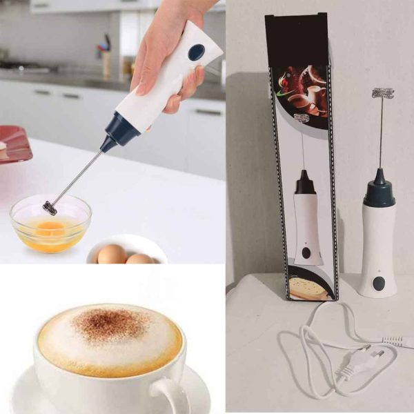 White Electric Rechargeable Coffee Beater