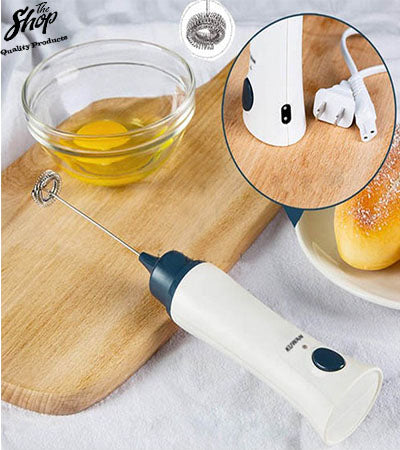 White Electric Rechargeable Coffee Beater